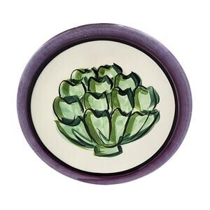 Vicki Carroll Studio Bon Appetite Collection Painted Artichoke Ceramic 8" Plate